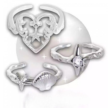 Stern/Muschel 3 Optionen Y2K Bittersüßer Ring