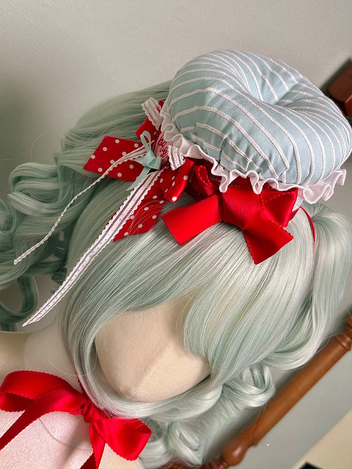 Lolita Green and Sweet Chef Red Mini Hat