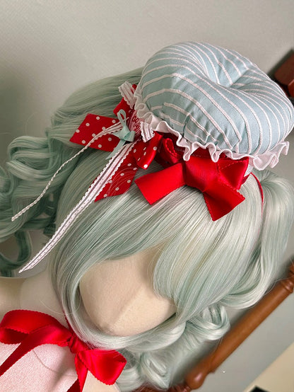 Lolita Green and Sweet Chef Red Mini Hat