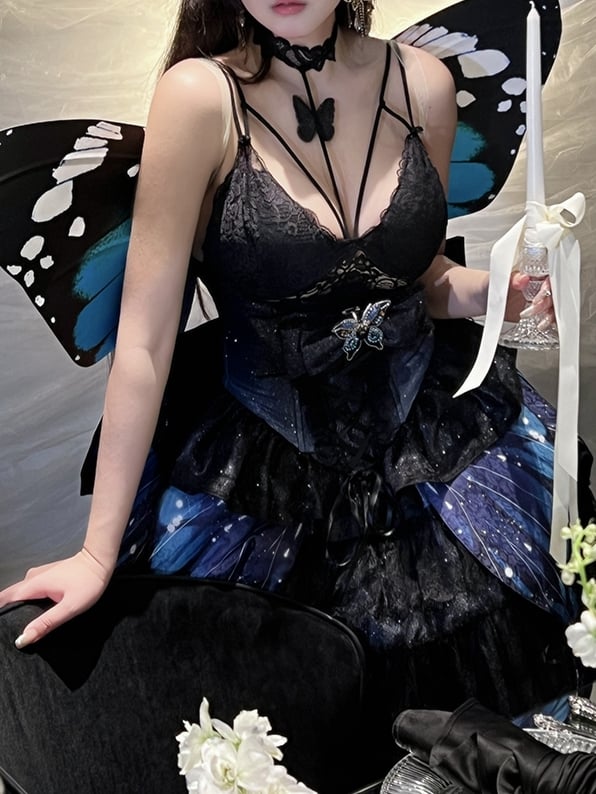 Top Butterfly Cami Schwarz
