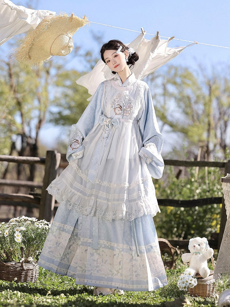 Alice in Wonderland Chinese Style Lolita Outfit Set for Spring Autumn - Unknown Star