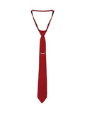 Red Necktie Y2K Letter Pre-tied Embroidery with White