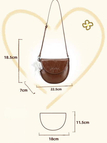 3 Colors PU Ita Shoulder Bag with Transparent Window - Aorda