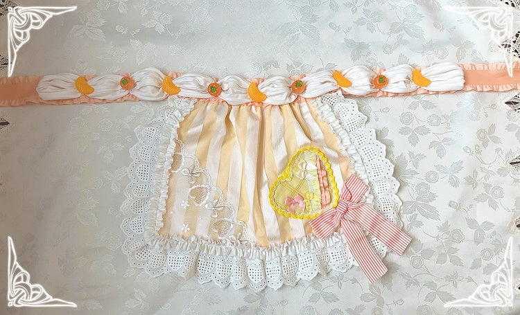 Gürtel Creme Lolita Taille Dessert Süße Schürze