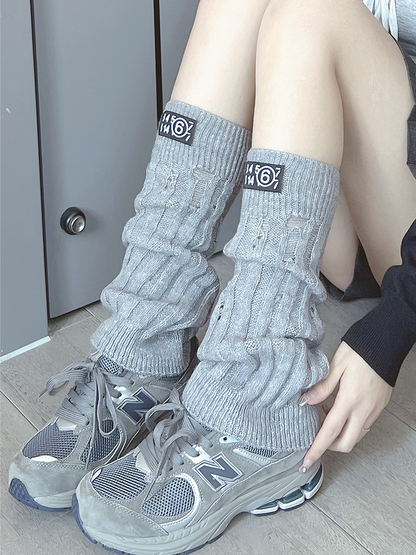 Off-white/Black Knitted Leg Warmers