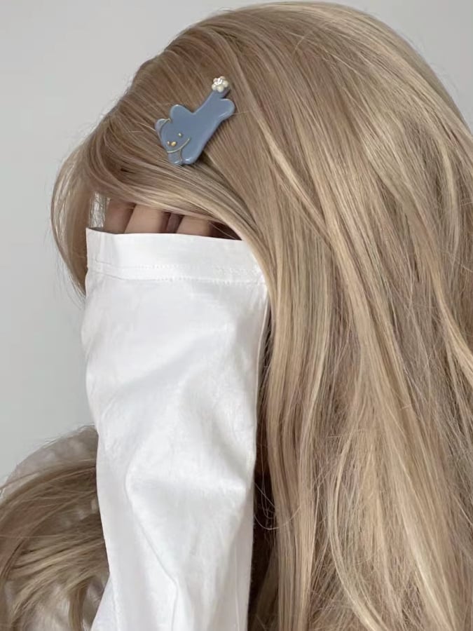 Puppy Rhinestone 4 Hairclip Decorated Color Options