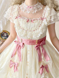 Lace Bowkonts Lolita Pink with Choker