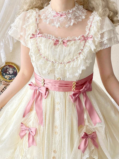 Lace Bowkonts Lolita Pink with Choker