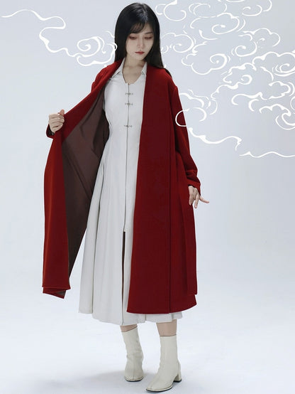 Lolita Ouji Belt Red Coat Placket Year Design Unisex Open Vent Side New Waist with in
