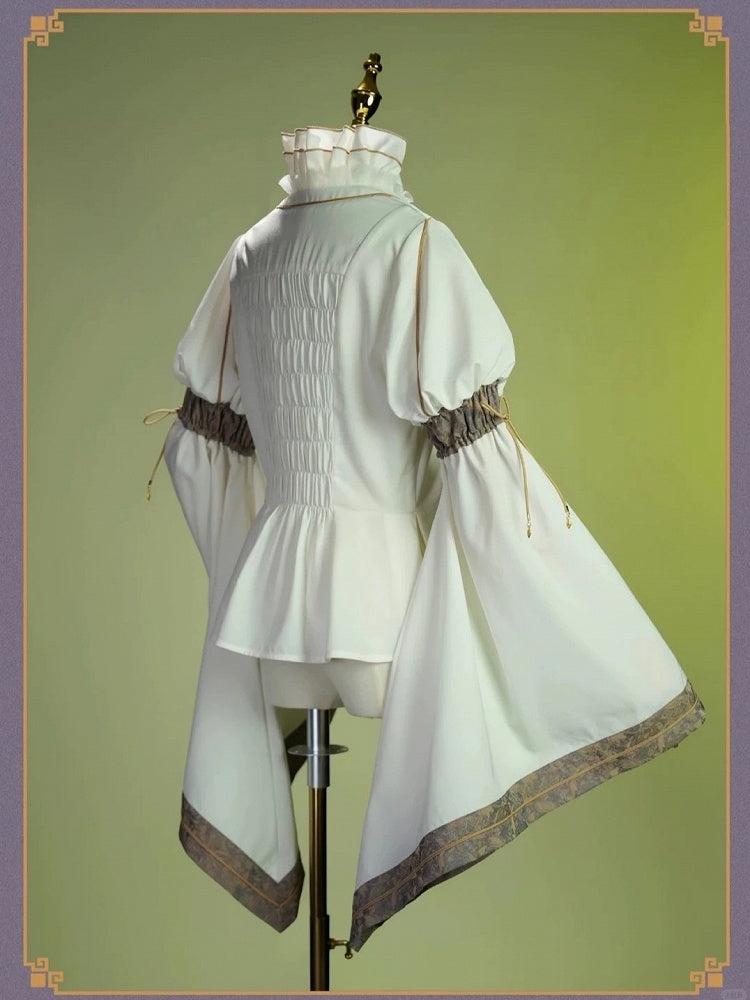 White Ouji Lolita Bell-Sleeve Blouse - Neoludwig
