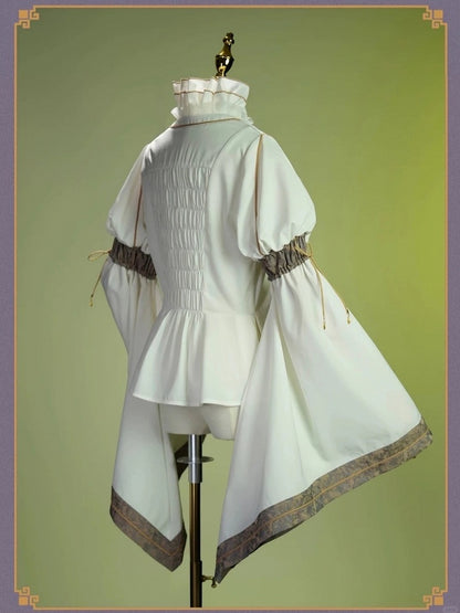 White Ouji Lolita Bell-Sleeve Blouse - Neoludwig