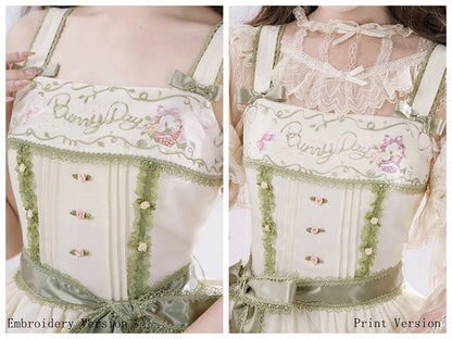 Tiered Print Skirt Jumper Lolita Bunny