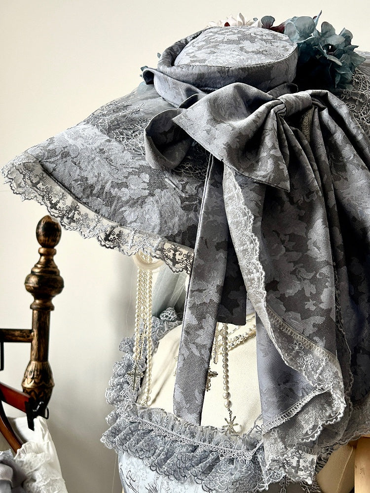 Red/White/Gray Gothic Lolita Hat