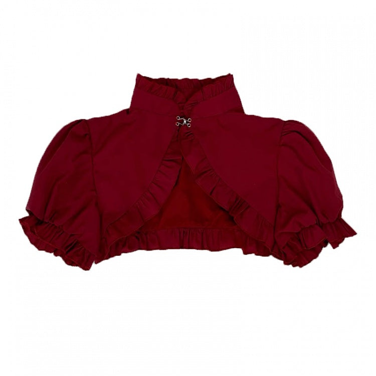Top Ruffled Decorative Clasp Bolero Lolita Red Gothic with