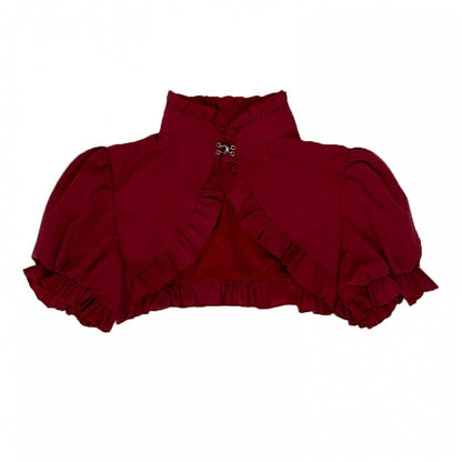 Top Ruffled Decorative Clasp Bolero Lolita Red Gothic with