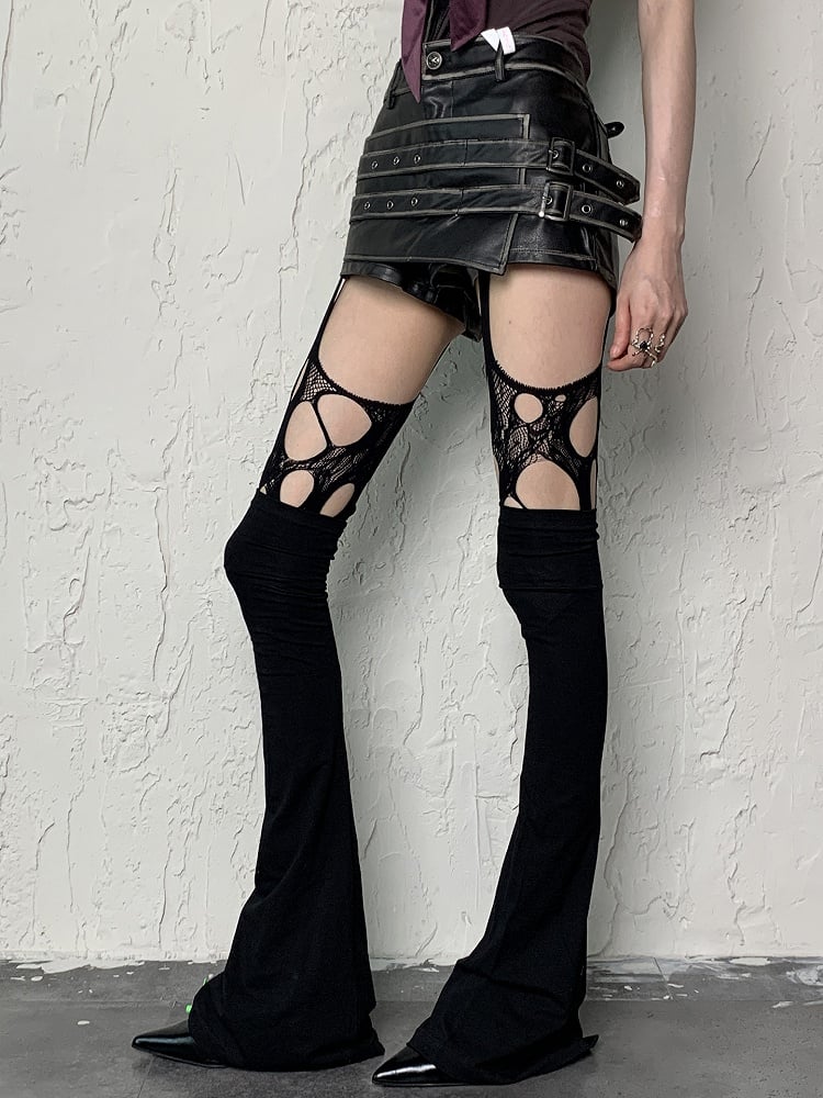 Y2K Tights Black Design Cut-out