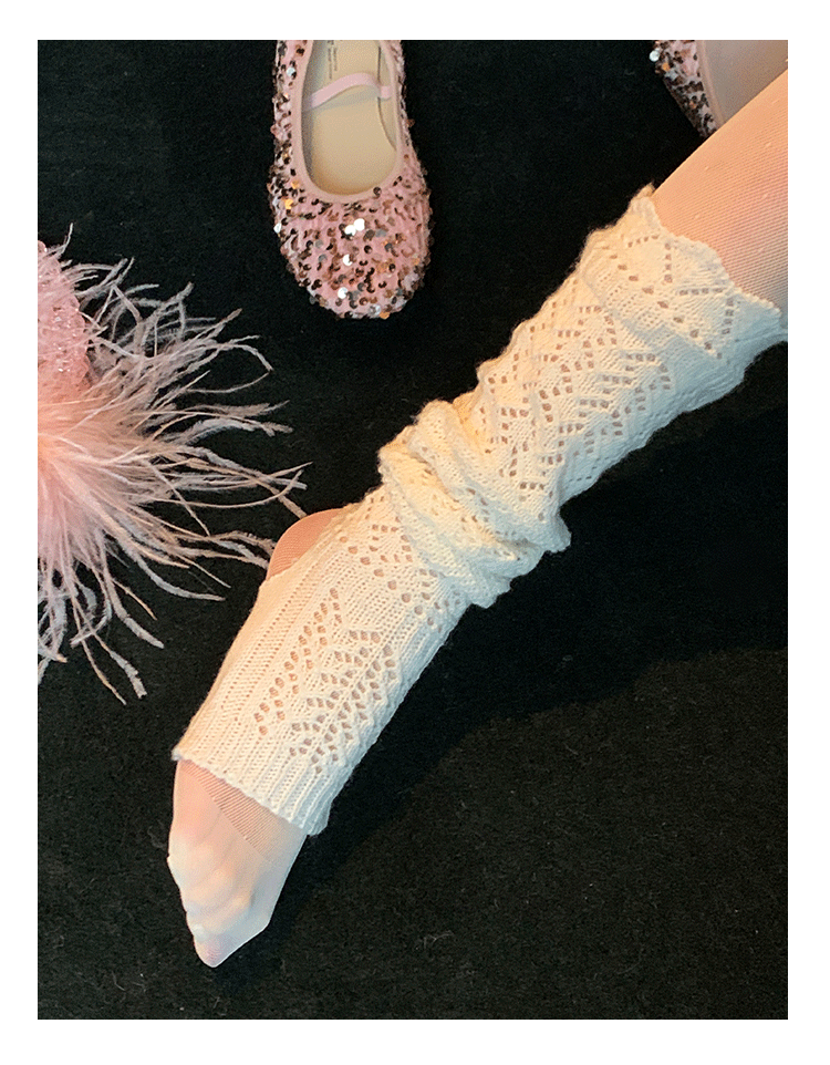 Knitted Warmers Leg Grey/Black/White