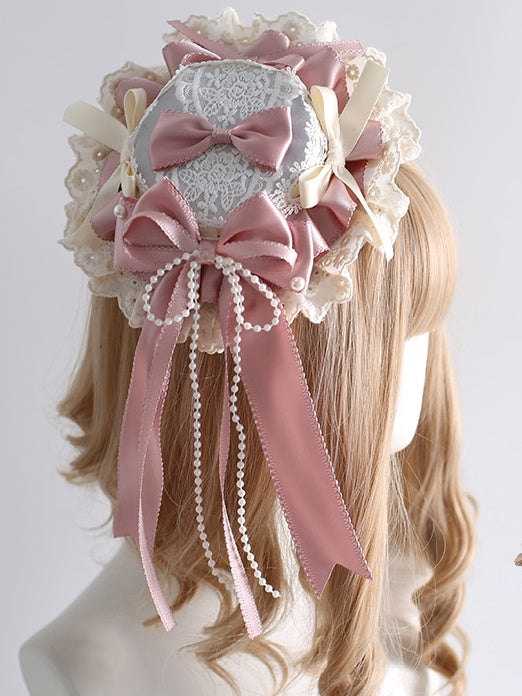 Bowknots Mini Beige With Sweet Pink Hat Lace Ballet-Style