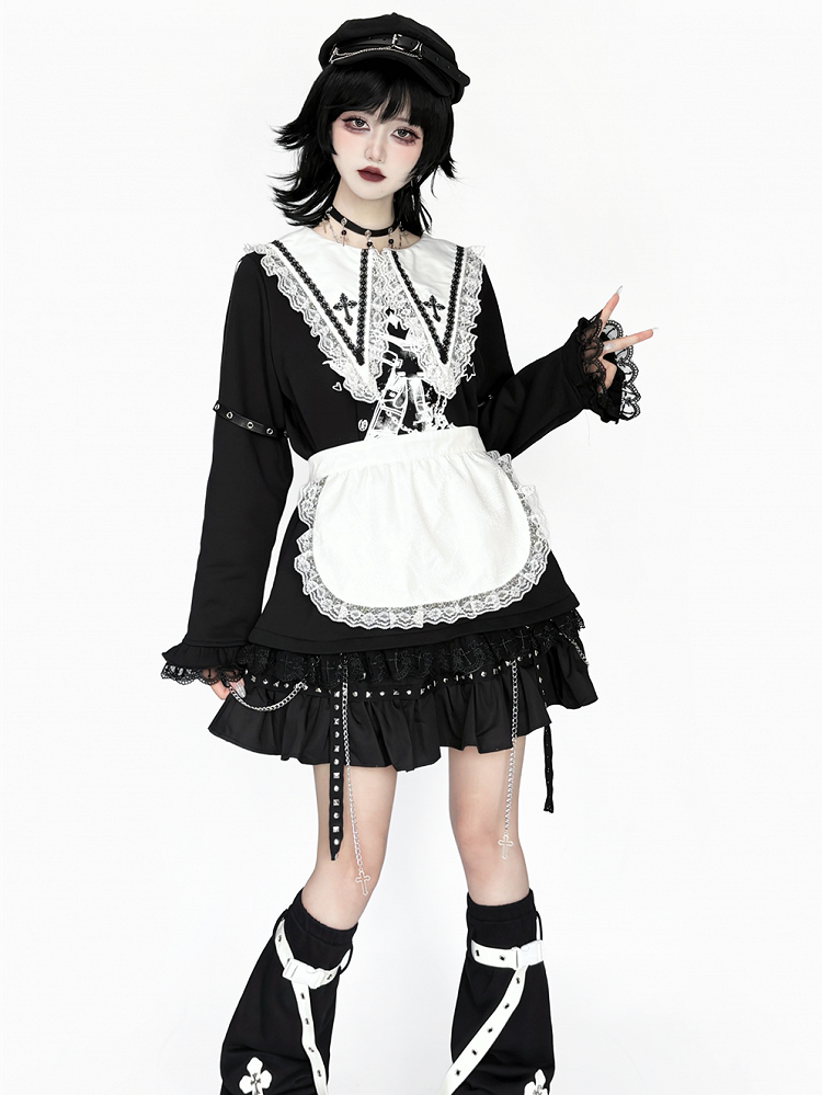 Cross with Style and Decor Chain Punk Black Beret