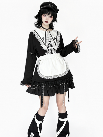 Cross with Style and Decor Chain Punk Black Beret