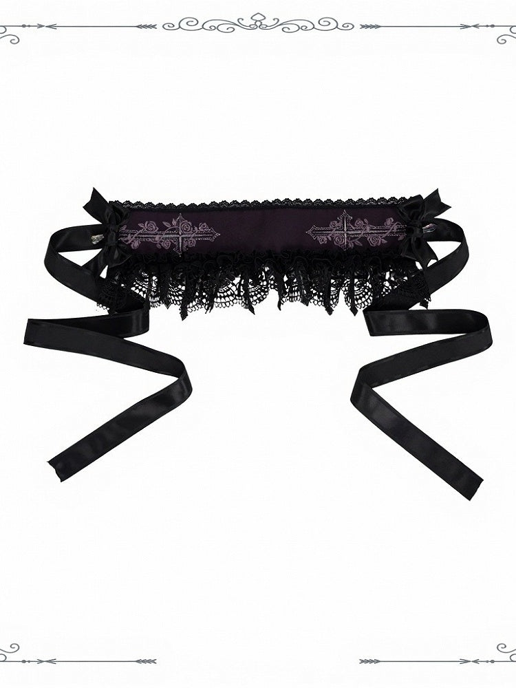 Gothic Accessory Bundle: Headband, Brooch, Bag, Mini Hat - iris de nuit