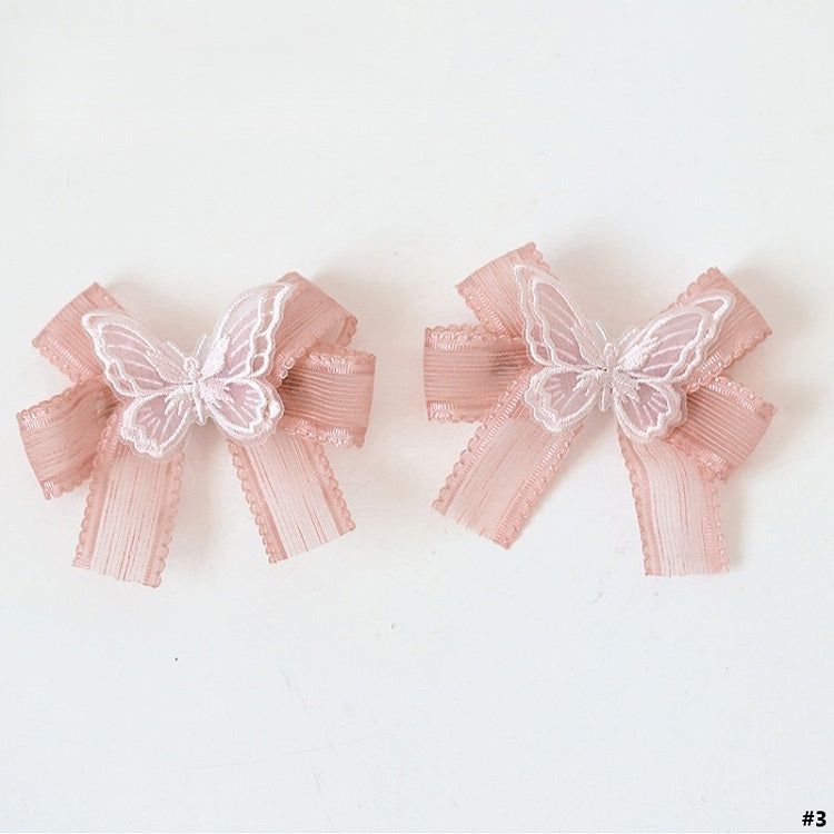 Sweet 4 Options Pink Lolita Bow Butterfly Hairclips