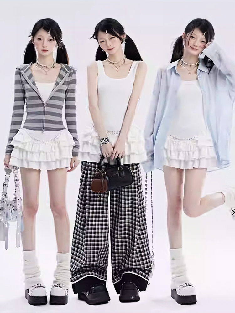 Mini-Ärmelloses Kleid Weißer Balletcore Basken-Taille Stufenrock