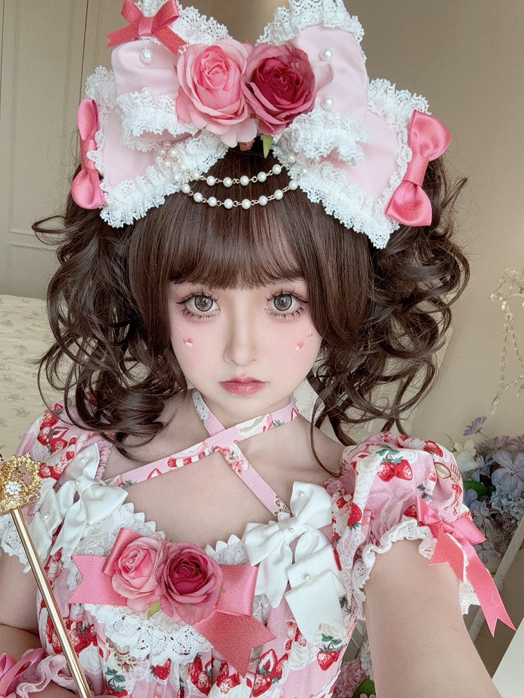 Floral Charm Version Bowknot Perlen Wunderschöne Trim Rosa Spitze Design KC