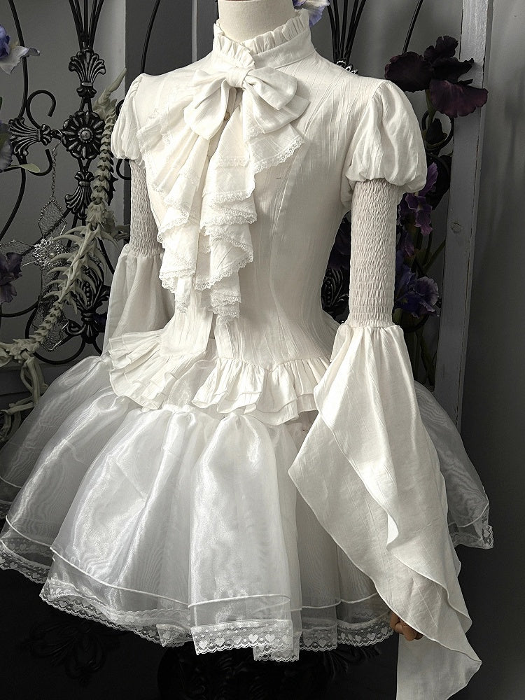 White Shiro Gothic Lolita Puffy Skirt