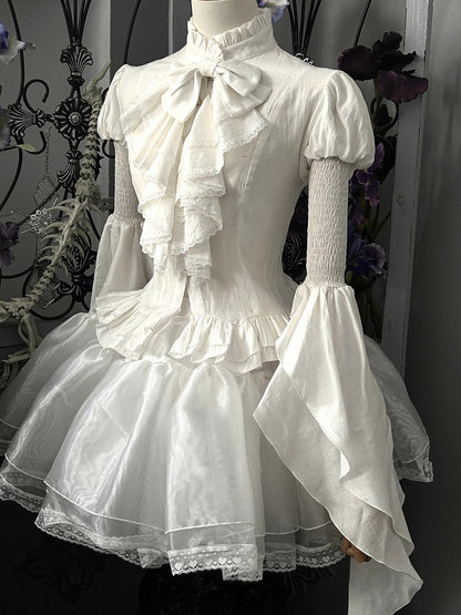 White Shiro Gothic Lolita Puffy Skirt