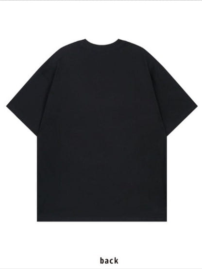 T-shirt Print Black Girl And Cartoon Letter