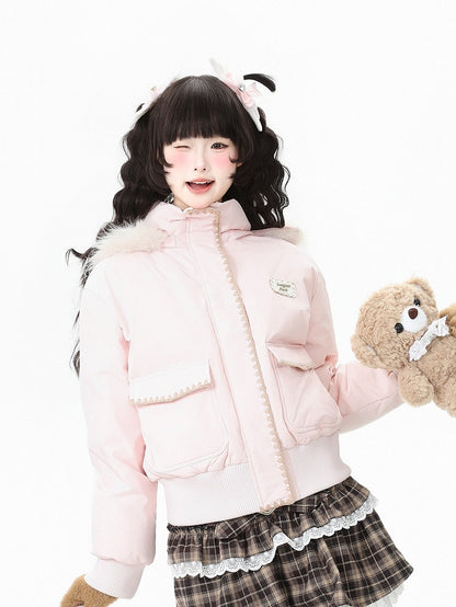 Blouson Closure Kawaii with Dual Jacket Daily Blue/Pink