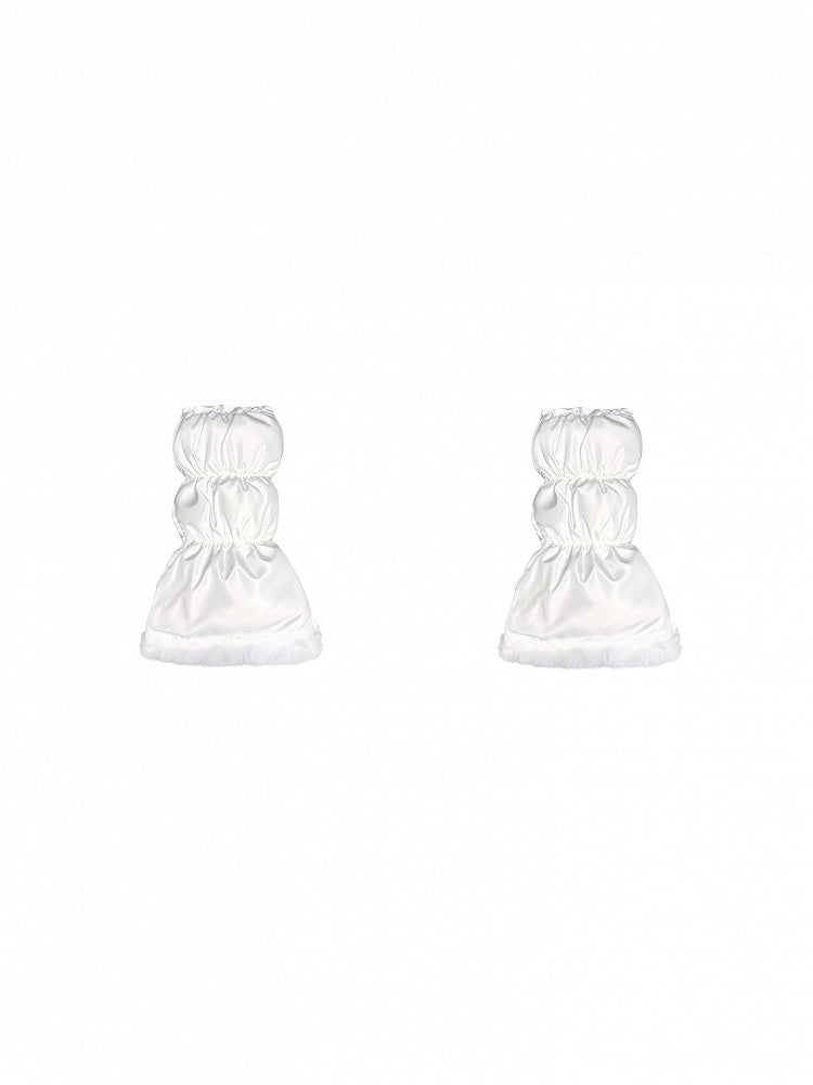 グレー/ホワイト/ブラック パフィーウォームレッグウォーマー