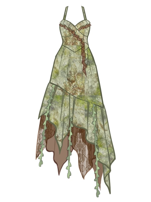 Plus Size Grünes Blumenkleid mit Spaghettiträgern