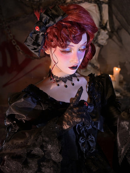 Gothic Black Bowknot Hairclip