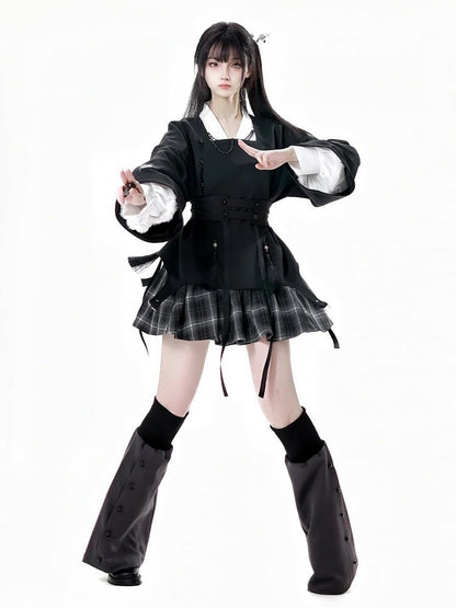 Stil Schwarz Quaste Band Korsett Gürtel Cheongsam