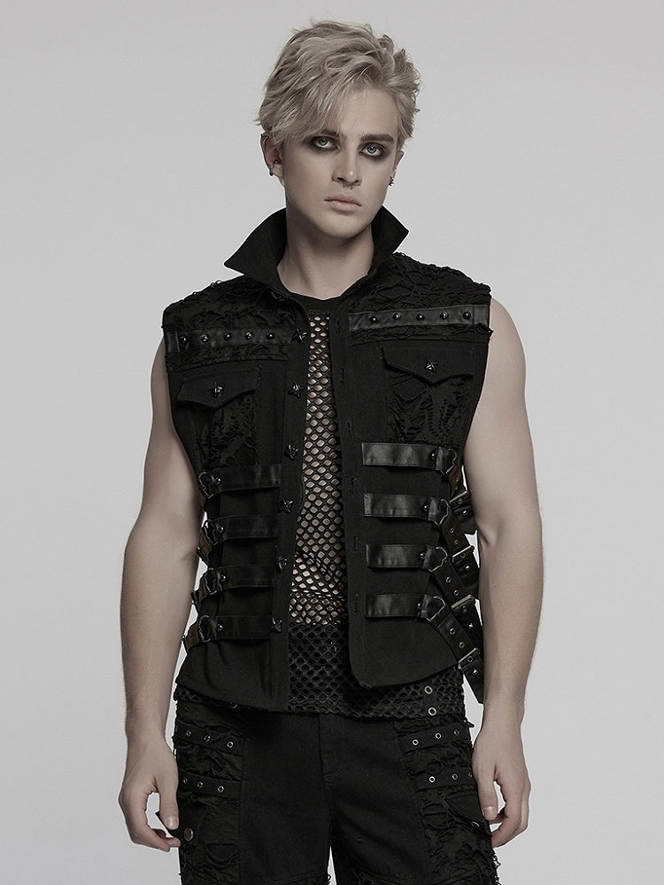 Black Men's Cyberpunk Vest