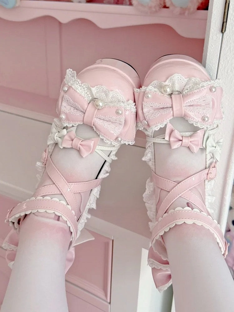 Sweet Platform Decor - Mary Janes Beads Pink