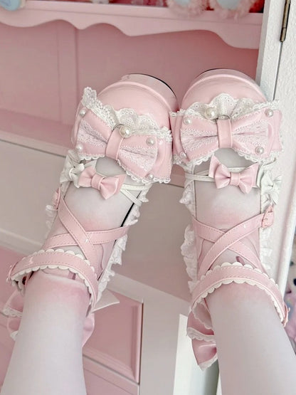 Sweet Platform Decor - Mary Janes Beads Pink