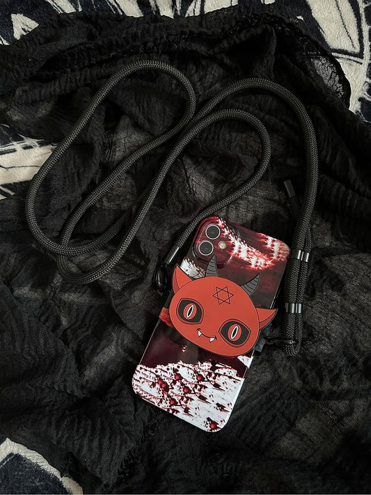 Crossbody Red Phone Mobile Gothic Strap With Back Devil Clip