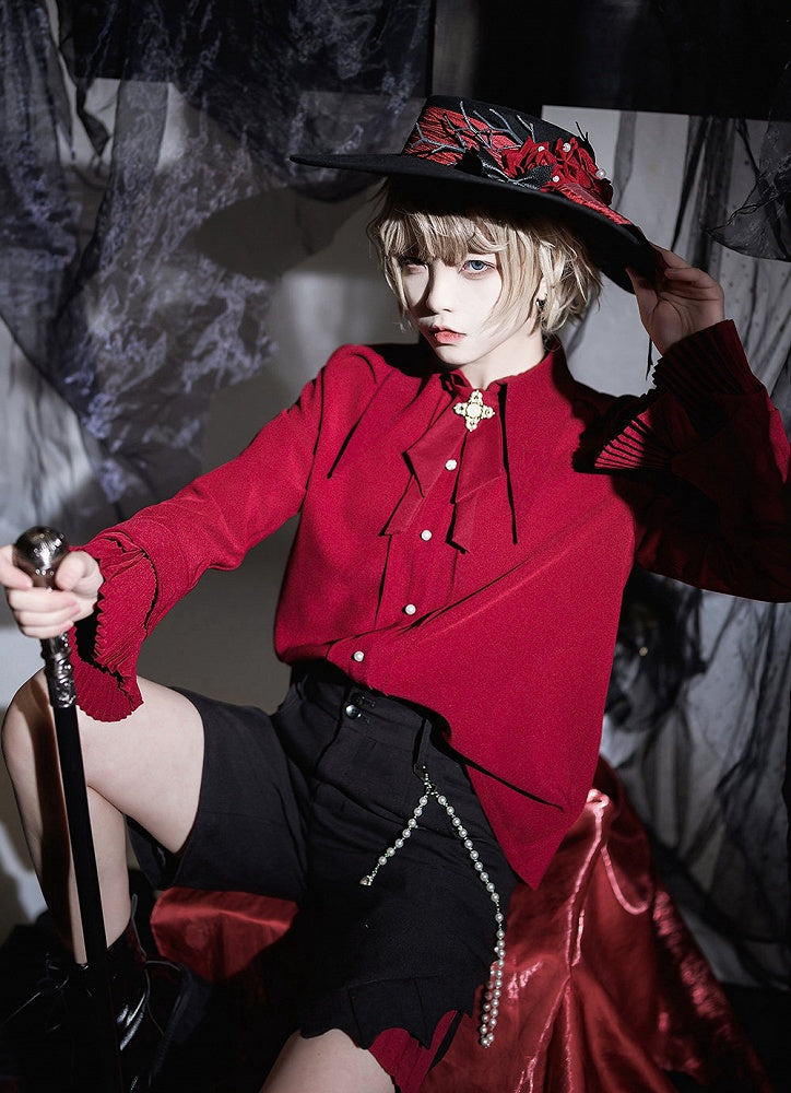 Pointed Collar Prince Ouji Red Shirt - Princess Chronicles
