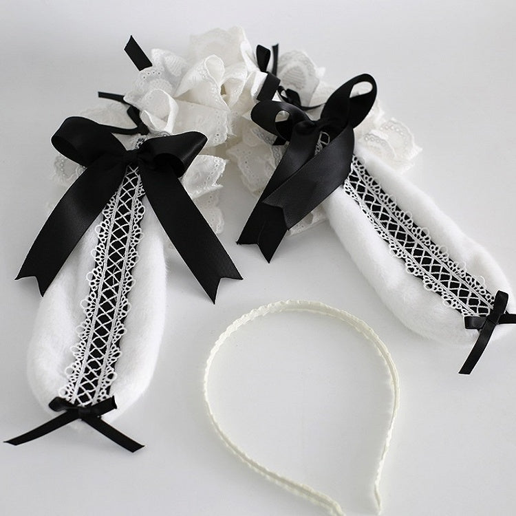 バニーディテール耳カラーKC蝶結びフリルロリータオプション8スイート