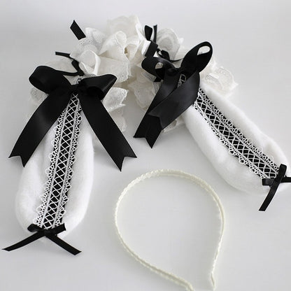 バニーディテール耳カラーKC蝶結びフリルロリータオプション8スイート