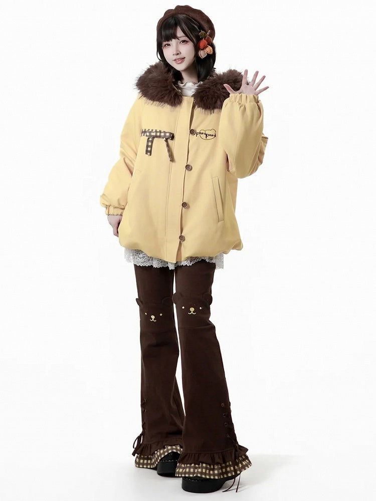 Hooded Hem Jacket Yellow Bubble -