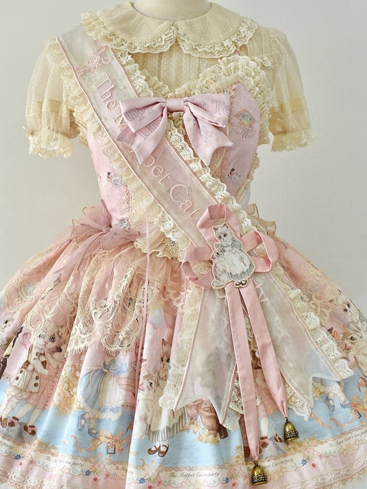 Beige Pink Ribbon Mint / Blue