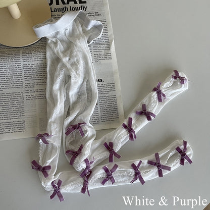 with Tights Cut-out Options Color 21 Design Bowknot Floral Pattern