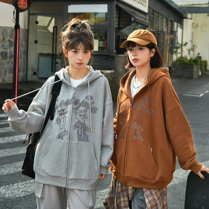 Zootopia Judy und Nick Print Grauer Reißverschluss-Hoodie