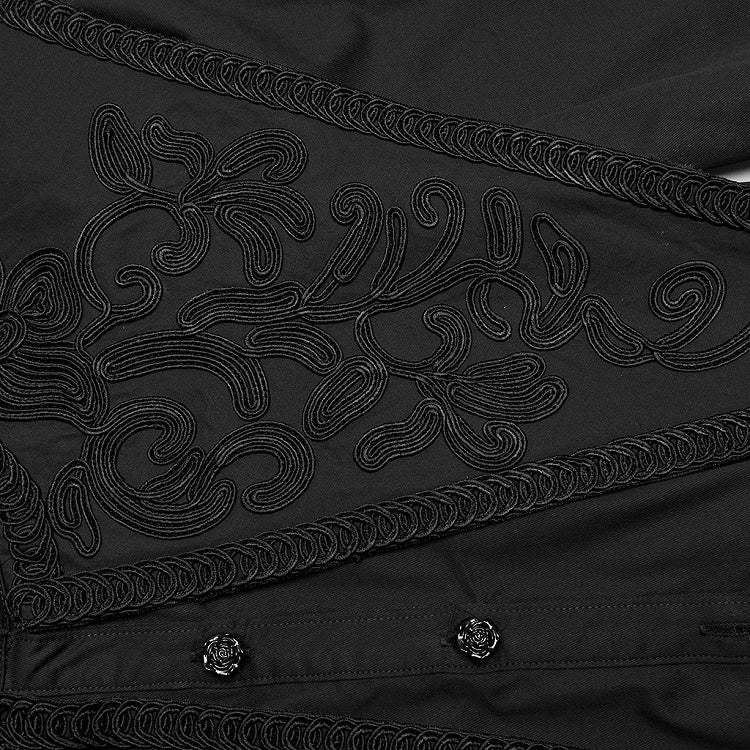 Wide Shirt Shoulder Retro Goth Black