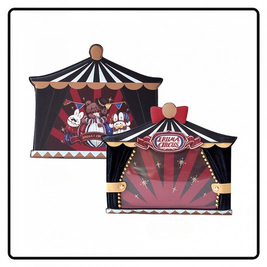 Schwarze Ita-Tasche mit süßem Zirkus-Häschen- und Bären-Print