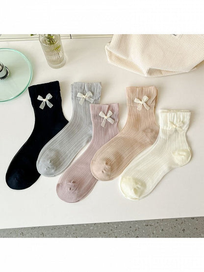 Short Bowknot Socks Colors with Lace Details Style 5 Lolita